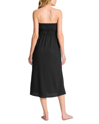 Beachy Woven Stripe Sleeveless Midi Dress Swim Cover-Up