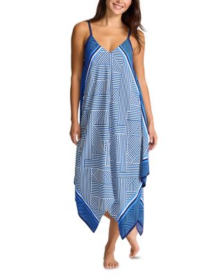 Fractured Stripe Swim Cover-Up Dress