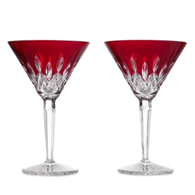 Lismore Red Martini Glasses, Set of 2