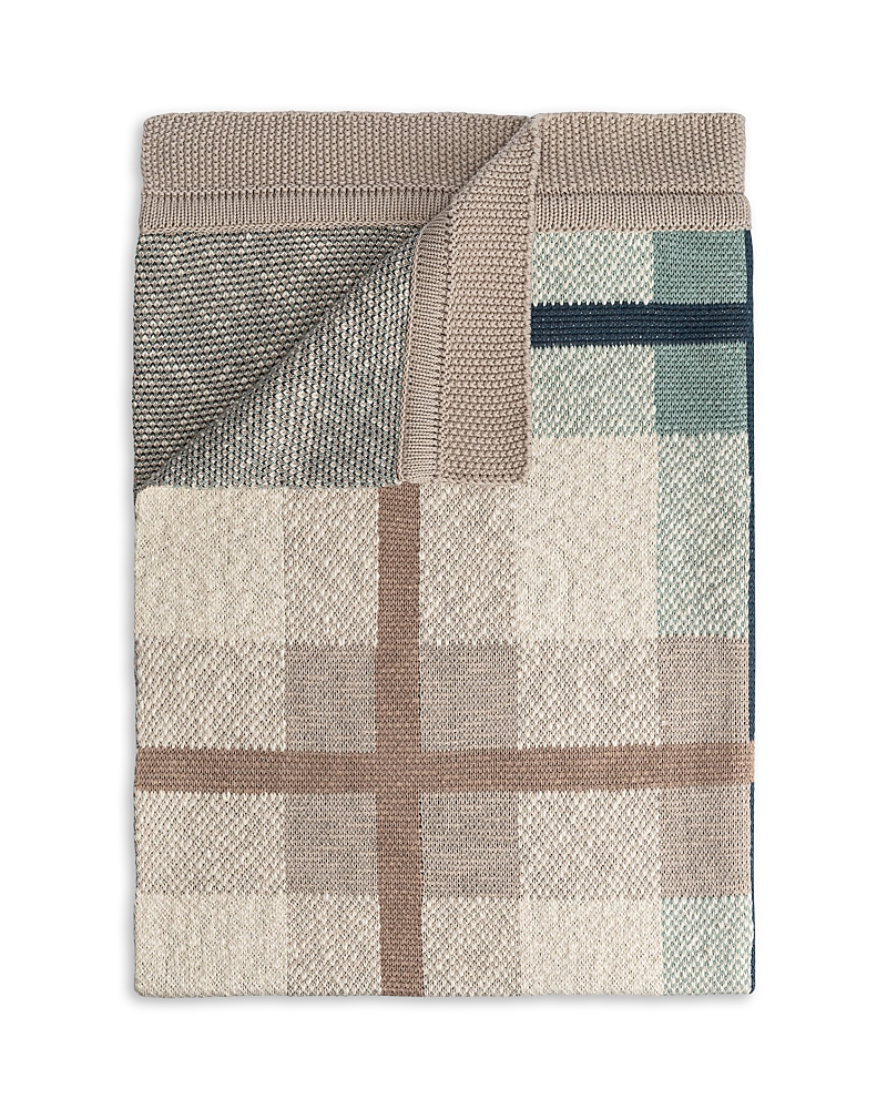 Crane Baby Unisex Charlie Farmhouse Knitted Plaid Blanket In Nude