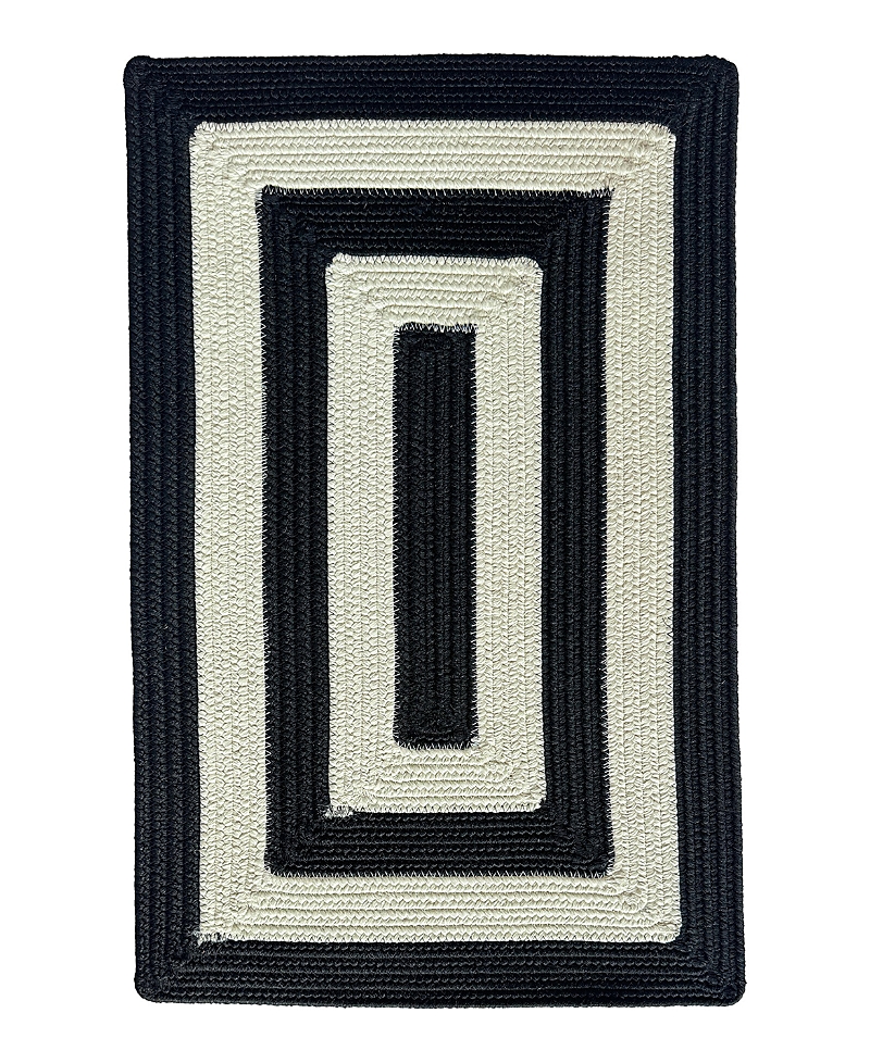 Capel Timeless Indoor/outdoor 0160q Concentric Area Rug 9'2x13'2 In Black