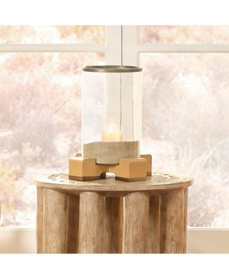 Vector Leather and Glass Hurricane Candle Holder