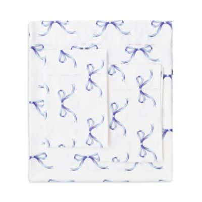 Crisp Bows Percale Sheet Set, Queen