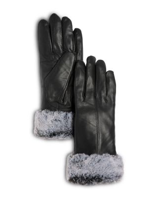 Faux Fur Leather Gloves