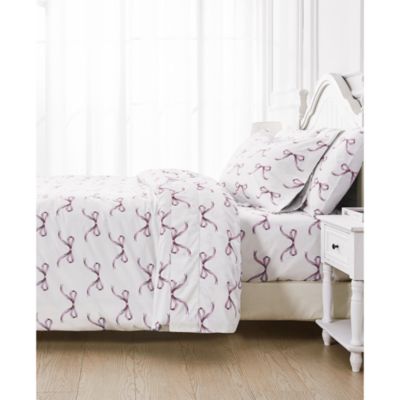 Crisp Bows Percale Duvet Cover Set