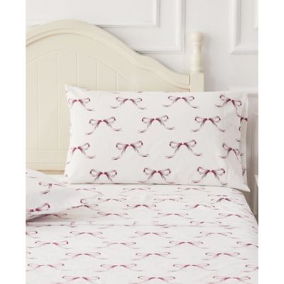 Crisp Bows Percale Sheet Set, Queen