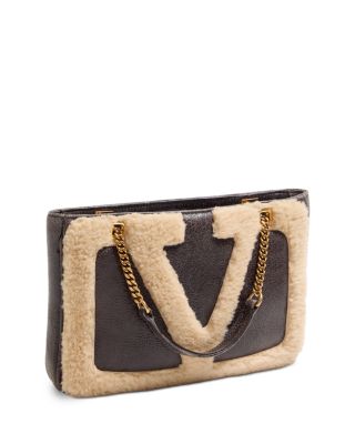 Viva Superstar Small Shearling Shopping Shoulder Bag