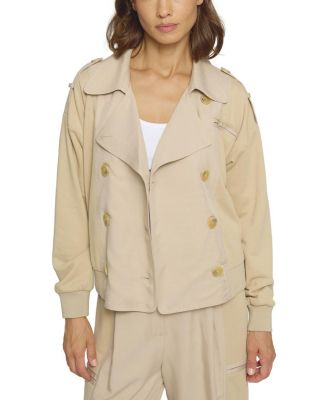 Women's Mixed Media Trench Bomber