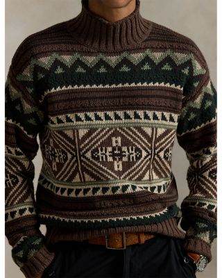 Geometric Cotton Blend Sweater