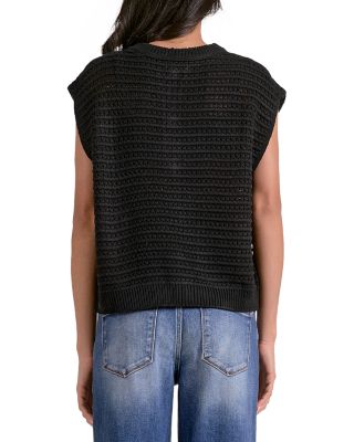 Sleeveless Open Knit Cardigan