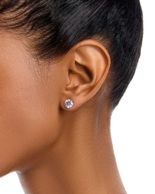 Certified Lab Grown Diamond Stud Earrings in 18K White Gold, 3.0 tcw