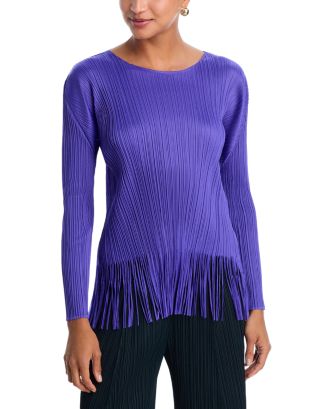 PLEATS PLEASE ISSEY MIYAKE Wave Fringed Long Sleeve Top
