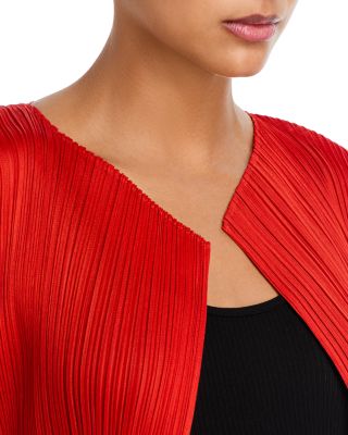 Pliss&eacute; Open Front Cardigan