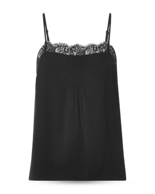 Lace Trim Cr&amp;ecirc;pe Cami Top