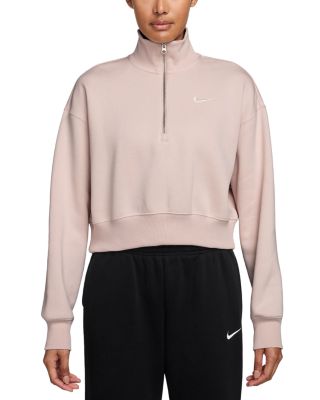 Zip Neck Cropped Sweatshirt