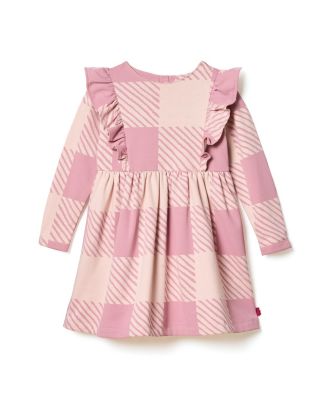  Girls' Recycled Cotton Buffalo Check Ruffle Dress - Little Kid, Big Kid