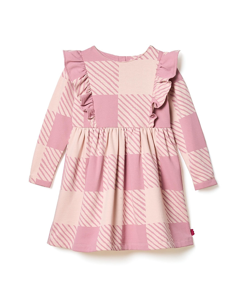 Mon Coeur Girls' Recycled Cotton Buffalo Check Ruffle Dress - Baby, Little Kid, Big Kid