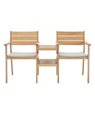 Viewscape Outdoor Patio Ash Wood Jack and Jill Chair, Set of 2