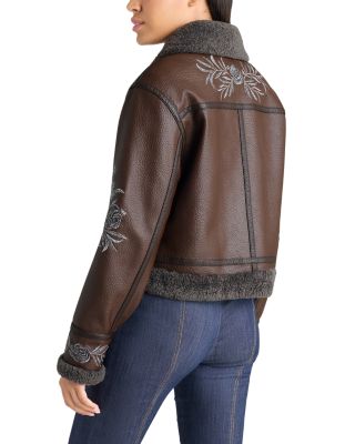 Devyn Faux Leather Aviator Jacket