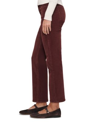 Patti High Rise Ankle Straight Corduroy Jeans in Syrah
