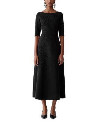 Embellished Boat Neck Dress