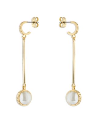Imitation Pearl Linear Drop Earrings