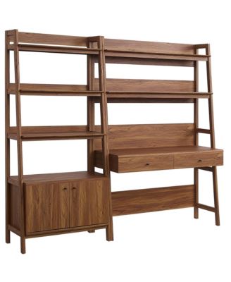 Bixby 2-Piece Wood Office Desk and Bookshelf