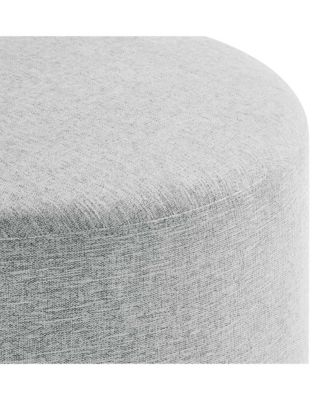 Callum Large 29" Round Woven Heathered Fabric Upholstered Ottoman