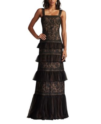 Ruva Tiered Ruffle Embroidered Gown