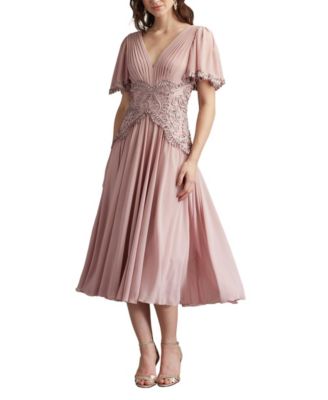 Indira Embroidered Chiffon Midi Dress