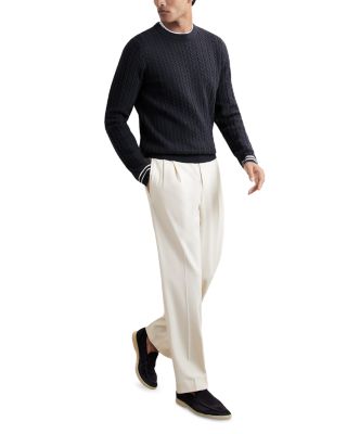 Luca Cable Knit Tipped Cuff Sweater