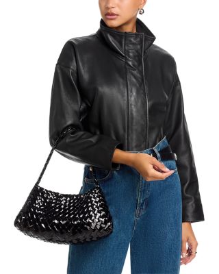 Rosanna Woven Patent Leather Shoulder Bag