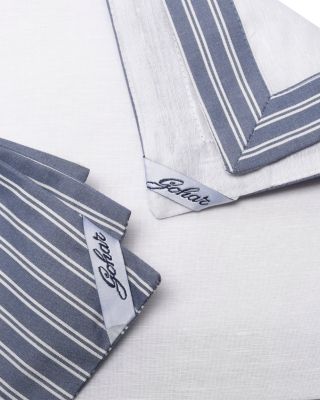 Striped Linen & Cotton Dinner Napkins, Set of 2