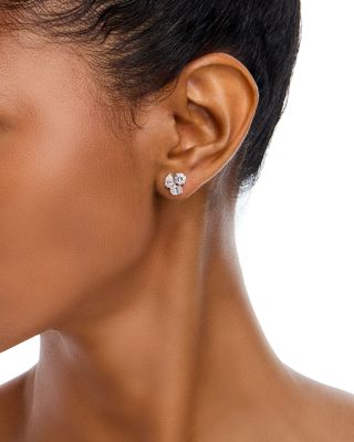 Luxe Collection Certified Lab Grown Diamond Trio Stud Earrings in 14K White Gold, 1.95 tcw