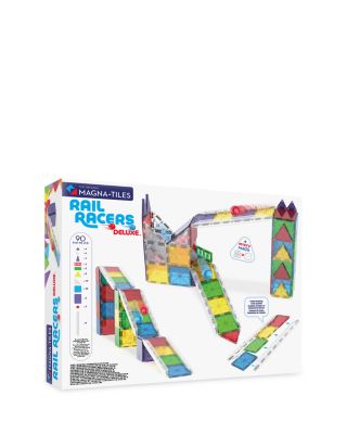 Rail Racers Deluxe Magnetic Construction Set, 90 Piece - Ages 3+