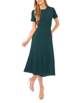 Short Sleeve Crew Neck Midi Dress