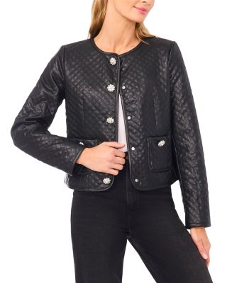 Quilted Faux Leather Jacket