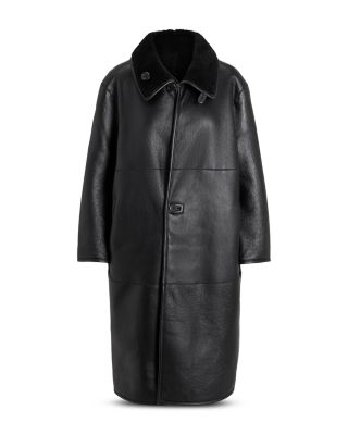 Oversize Reversible Shearling Wrap Coat