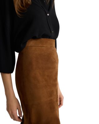 Suede Pencil Skirt