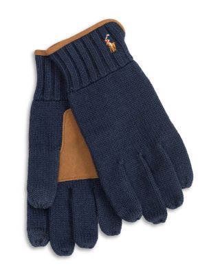 Suede Trim Touch Gloves