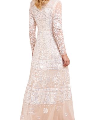 Aurora Long Sleeve Round Neck Gown