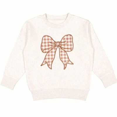 Girls&#39; Gingham Bow Patch Sweatshirt - Baby, Little Kid