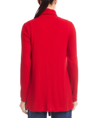 Ribbed Drape Front Cardigan