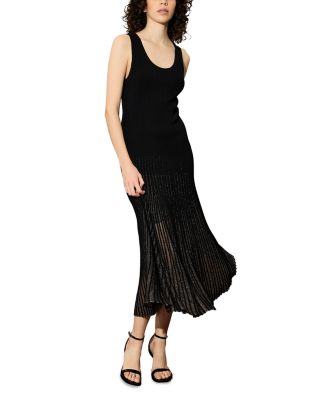 Sleeveless Sheer Skirt Midi Dress