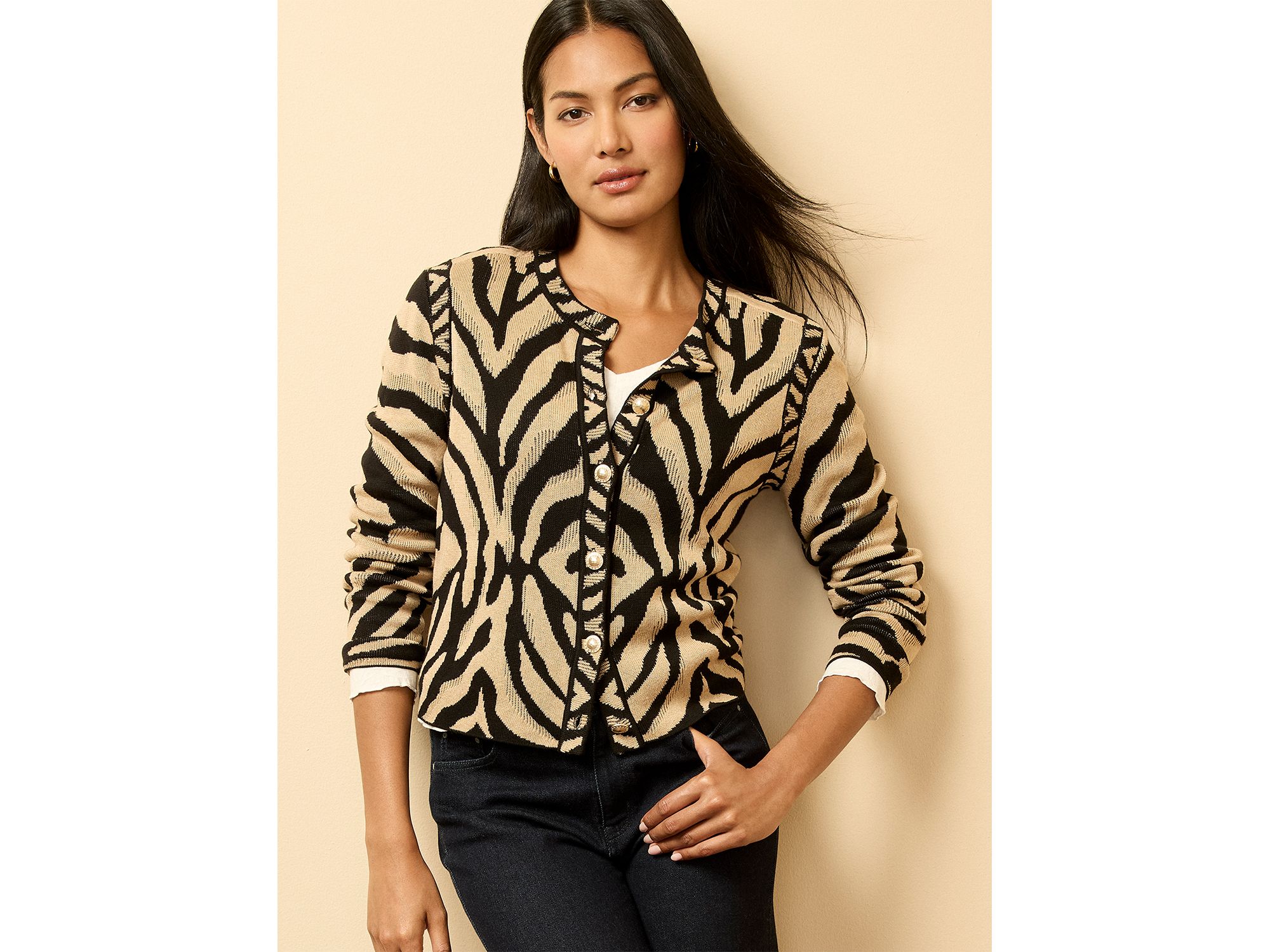 Animal Jacquard Cardigan — Image 7