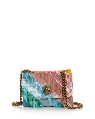 Nano Kensington Fringes Velvet Crossbody Bag