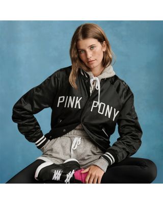 Unisex Satin Pink Pony Bomber Jacket