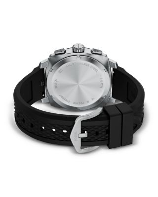 Machine Chronograph Black Silicone Watch, 44mm