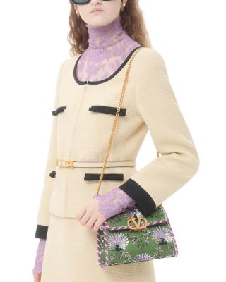 Vsling Mini Jewel VLogo Embroidered Convertible Top Handle Bag