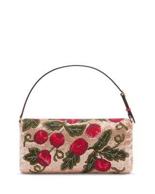 Beaded VLogo Top Handle Shoulder Bag